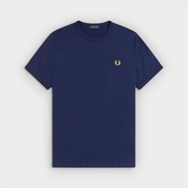 Fred Perry - Camiseta Ringer M3519 Azul Ultramar Oscuro