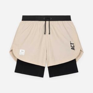 ACT Running – Shorts 2 en 1 BioRip Beige