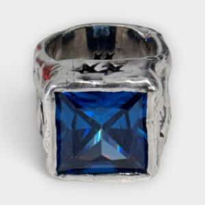 TwoJeys - Anillo Sello Blue Stone Stamp Silver