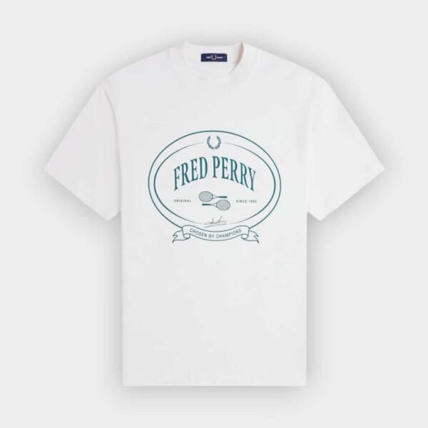 Fred Perry - Camiseta Chosen by champions blanco nieve