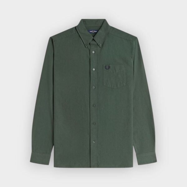 Fred Perry - Camisa Oxford verde pista