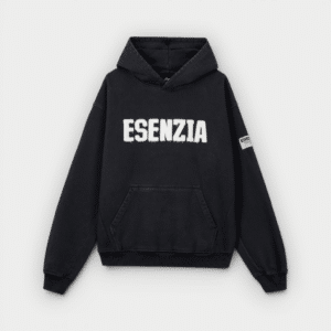 Esenzia – Sudadera Black Chest Negro Lavado