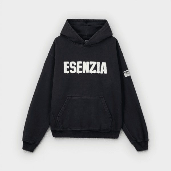 Esenzia – Sudadera Black Chest Negro Lavado