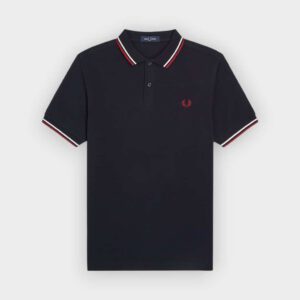 Fred Perry - Polo M3600 azul marino blanco nieve rojo tostado
