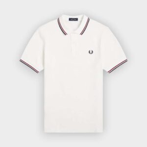 Fred Perry - Polo M3600 blanco nieve rojo tostado azul marino
