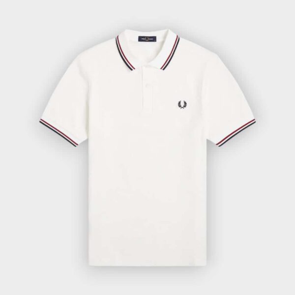 Fred Perry - Polo M3600 blanco nieve rojo tostado azul marino