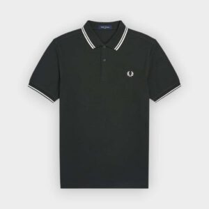 Fred Perry - Polo M3600 verde noche blanco nieve