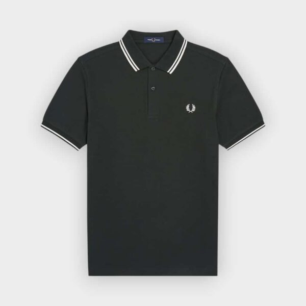 Fred Perry - Polo M3600 verde noche blanco nieve