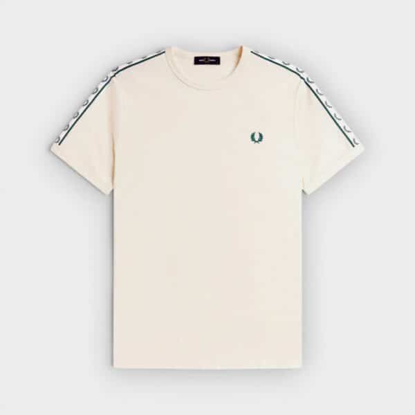 Fred Perry - Camiseta Ringer Contrast Tape Crudo