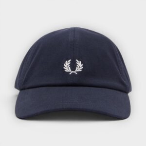 Fred Perry - Gorra Pique Classic Cap Azul Marino Blanco Nieve