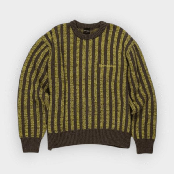 Goodies Sportive – Jersey Pre-internet knit cashmere mustard brown striped