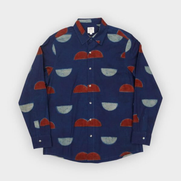 Otherwise - Camisa Twilight hand printed Ls blue