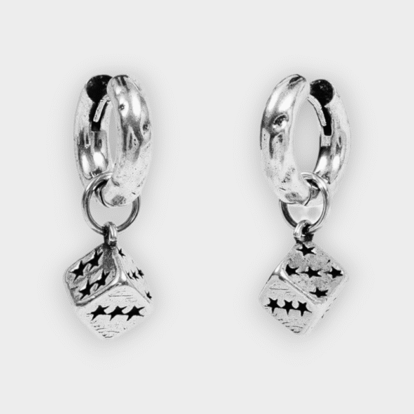 Twojeys - Pendientes Dice silver