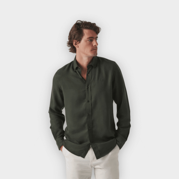 Scotta 1985 - Camisa Forest tencel verde oscuro