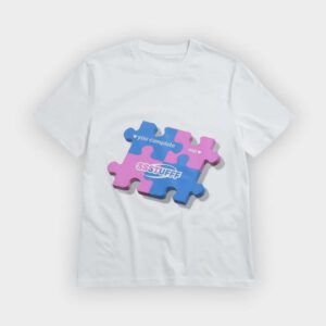 Ssstufff - Camiseta UV reactive Puzzle white