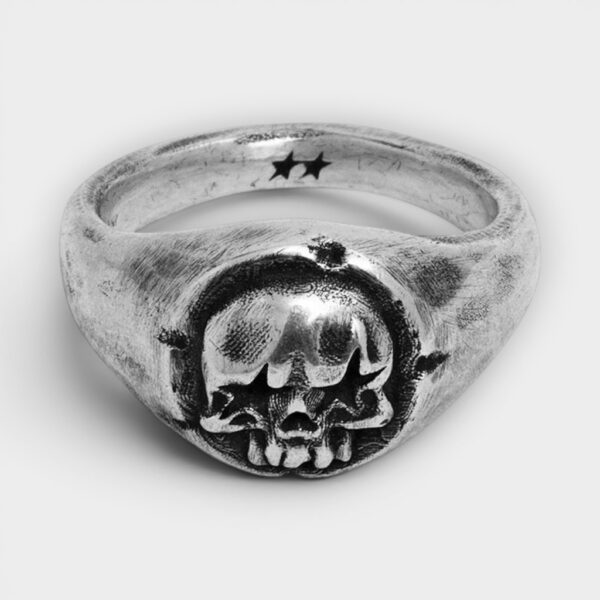 Twojeys - Anillo Sello Skull Silver