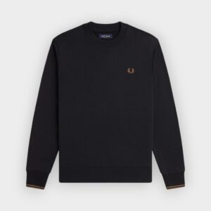 Fred Perry - Sudadera con cuello redondo negro