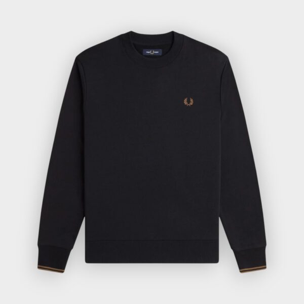 Fred Perry - Sudadera con cuello redondo negro