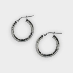 Twojeys - Pendientes argolla Tierra silver