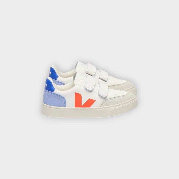 Veja Kids - Zapatillas V-12 leather white multico orange fluo