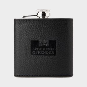 Weekend Offender - Petaca Leather Hip Flask Black
