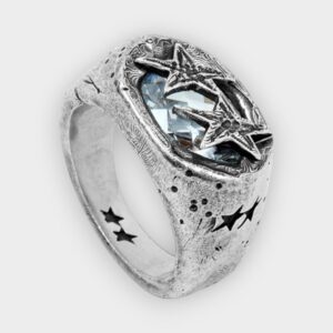 Twojeys - Anillo Signet white stone superstar silver