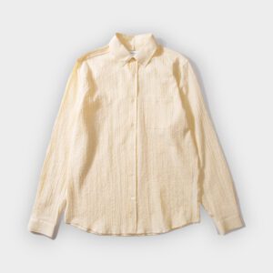 Edmmond - Camisa Seersucker Sl plain light yellow