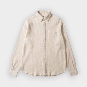 Edmmond - Camisa Snap stripes Ls plain beige