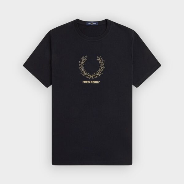 Fred Perry - Camiseta Outline Laurel wreath negro