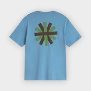 Thinking Mu - Camiseta azul patched sol espalda Aaron