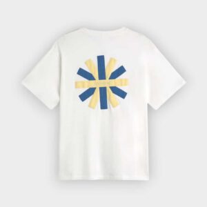Thinking Mu - Camiseta blanca patched sol espalda Aaron