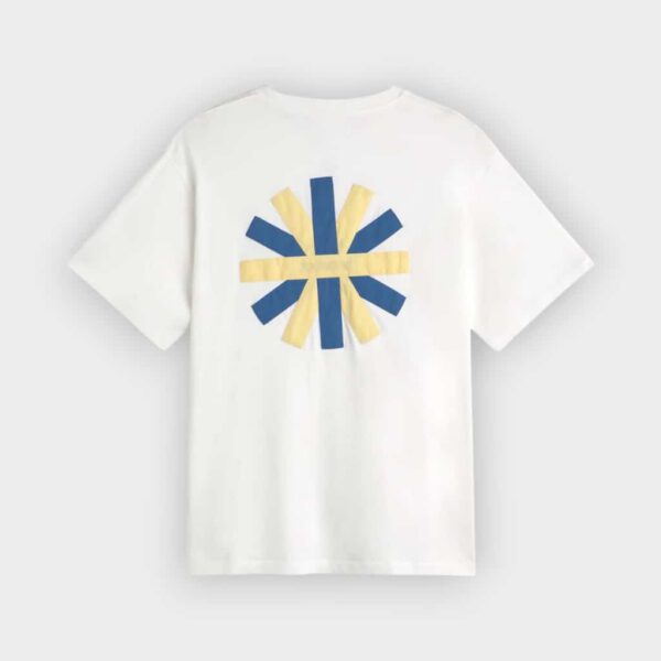 Thinking Mu - Camiseta blanca patched sol espalda Aaron