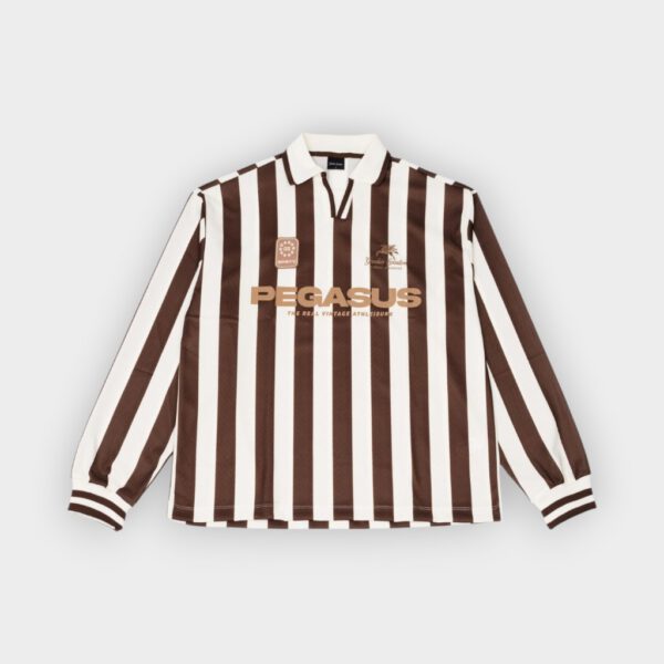 Goodies Sportive - Camiseta manga larga Cocoa Vintage Football Marrón/Blanco