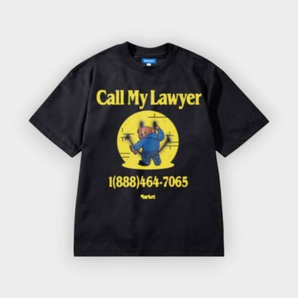 Market Studios - Camiseta Smiley call my lawyer bear jet black
