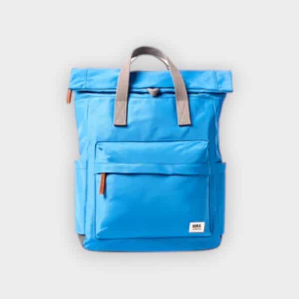 Roka London - Mochila Canfield B roll top Malibu blue nylon medium