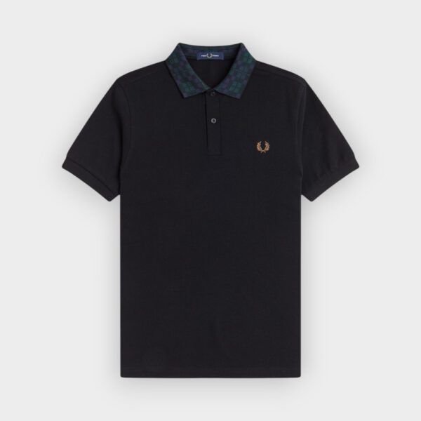 Fred Perry - Polo con cuello con tartán Black watch M1762